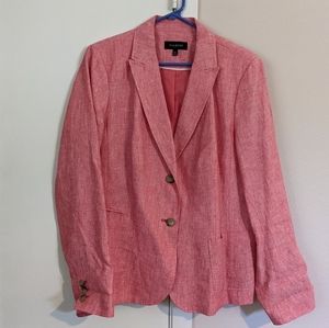 Talbot's Red Linen Blazer Jacket